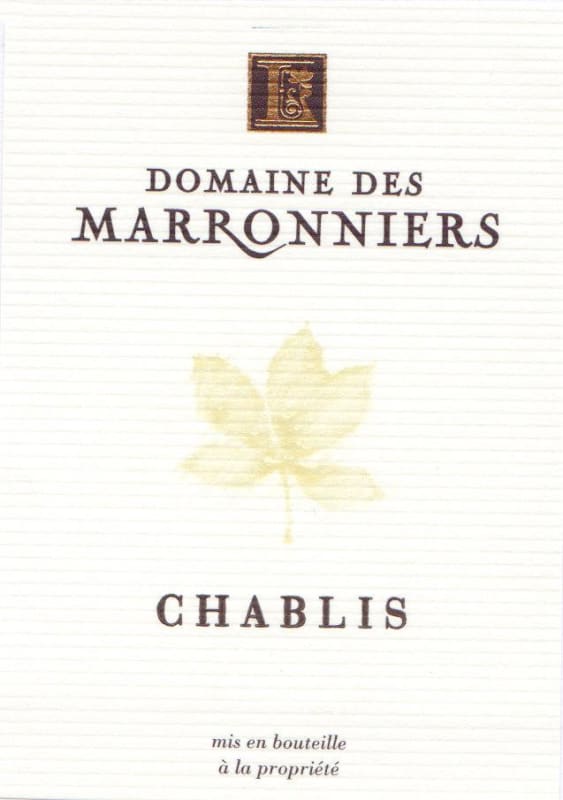Domaine des Marronniers Chablis 2012 Front Label