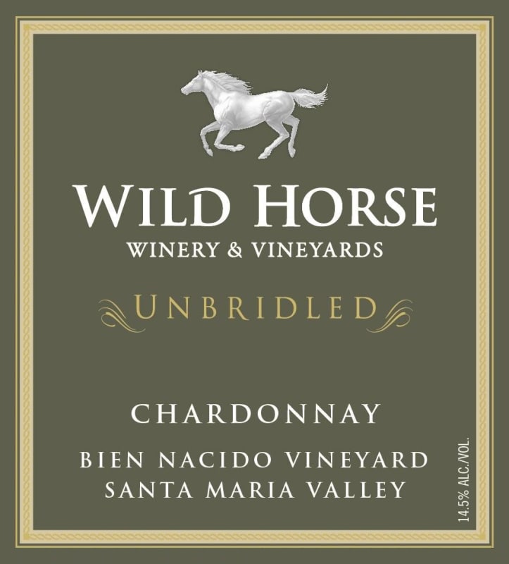 Wild Horse Unbridled Bien Nacido Chardonnay 2012 Front Label