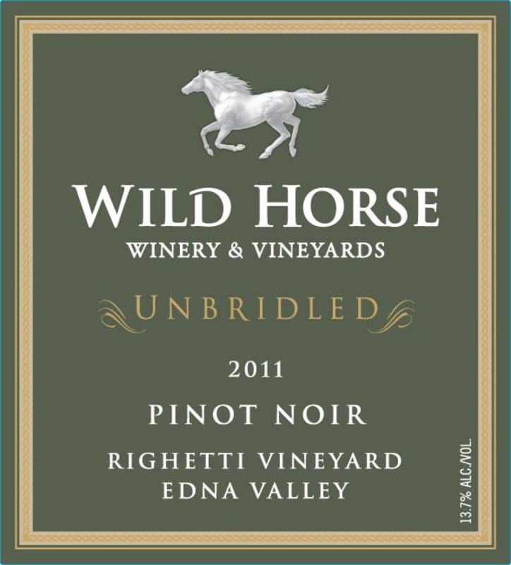 Wild Horse Unbridled Pinot Noir 2011 Front Label