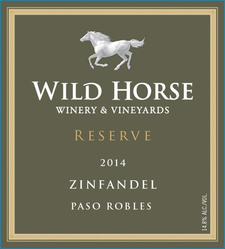 Wild Horse Reserve Zinfandel 2014 Front Label