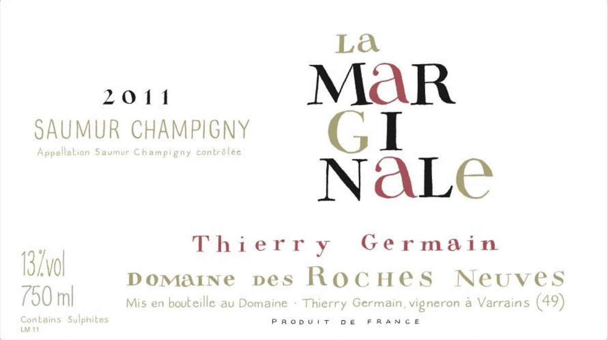 Thierry Germain Saumur Champigny La Marginale 2011 Front Label