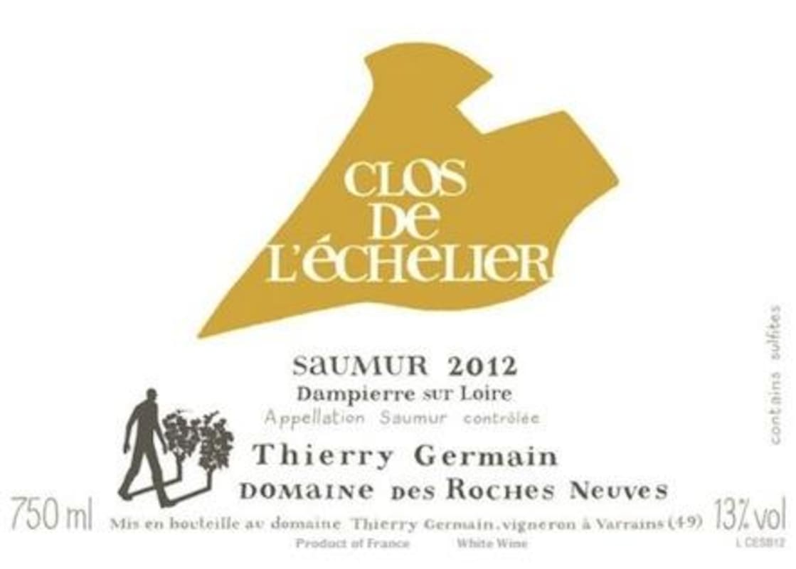 Thierry Germain Saumur Clos de l'Echelier Blanc 2012 Front Label