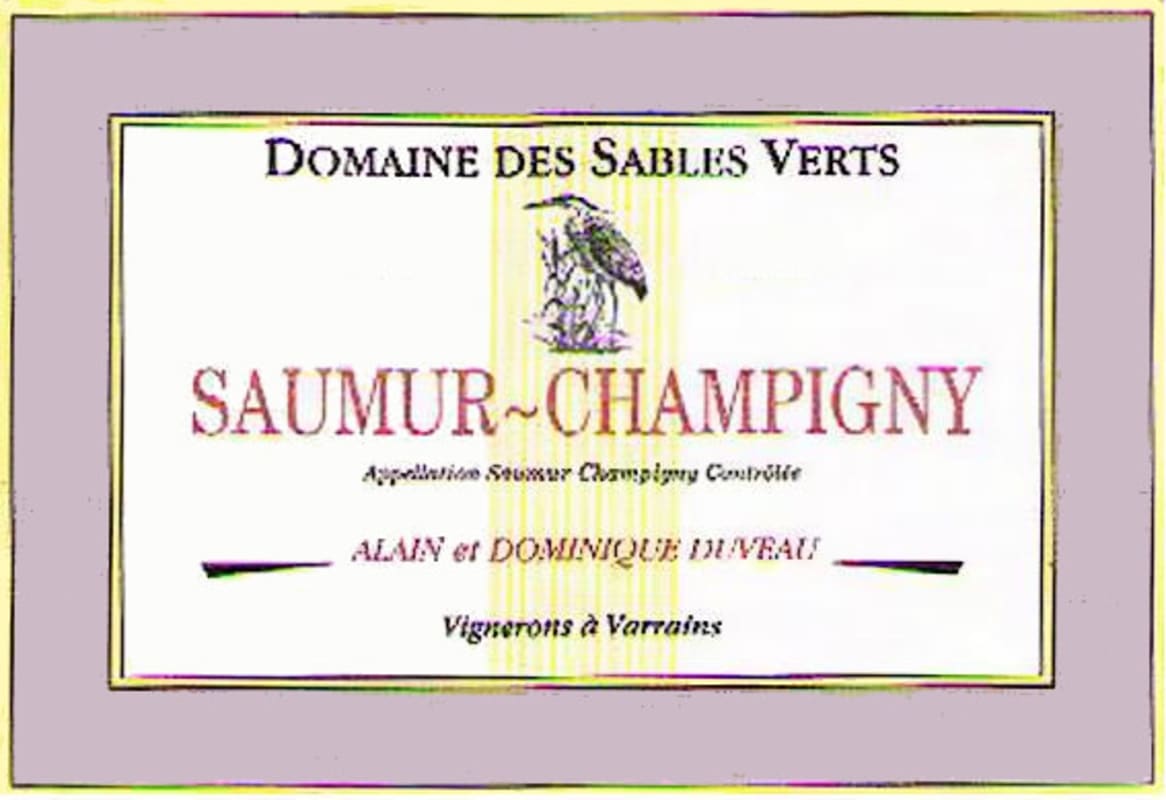 Domaine des Sables Verts Saumur-Champigny 2014 Front Label