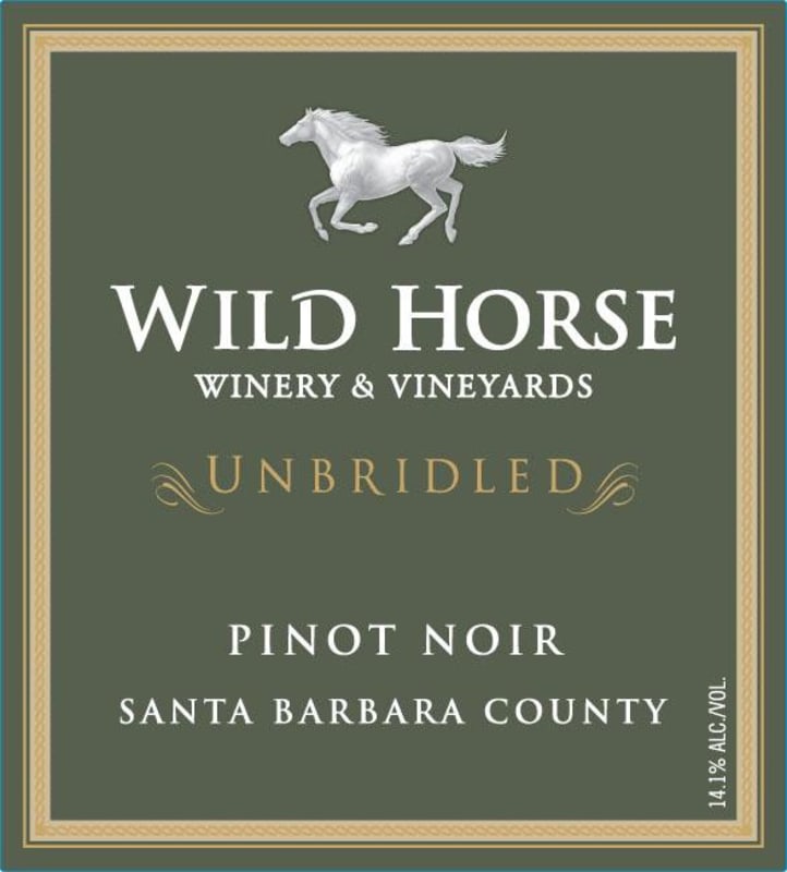 Wild Horse Unbridled Pinot Noir 2012 Front Label