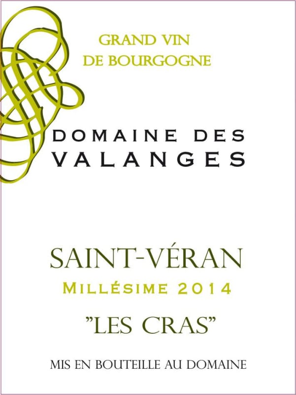Domaine des Valanges Saint-Veran Les Cras 2014 Front Label