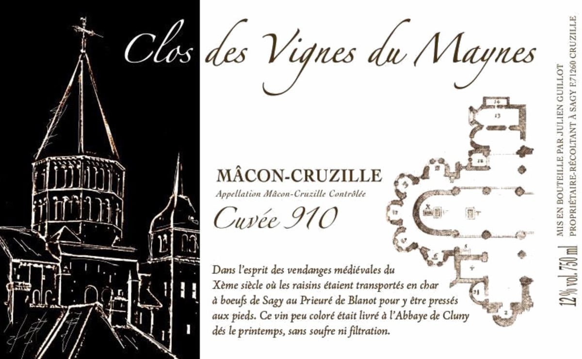 Domaine des Vignes du Maynes Macon Cruzille Cuvee 910 2015 Front Label