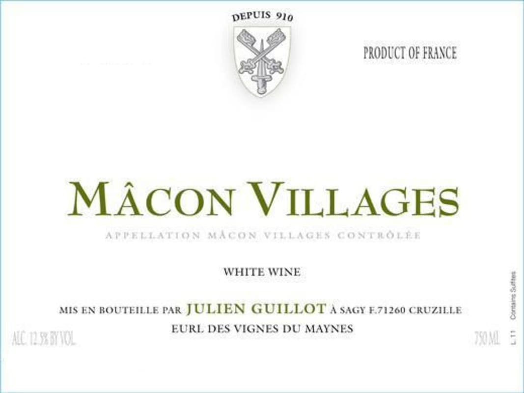 Domaine des Vignes du Maynes Macon Villages Blanc 2014 Front Label