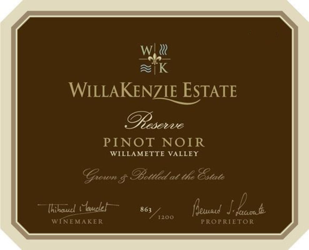 WillaKenzie Estate Reserve Pinot Noir 2009 Front Label