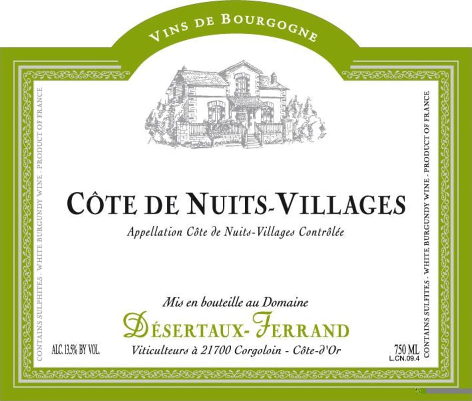 Domaine Desertaux-Ferrand Cote de Nuits-Villages 2011 Front Label