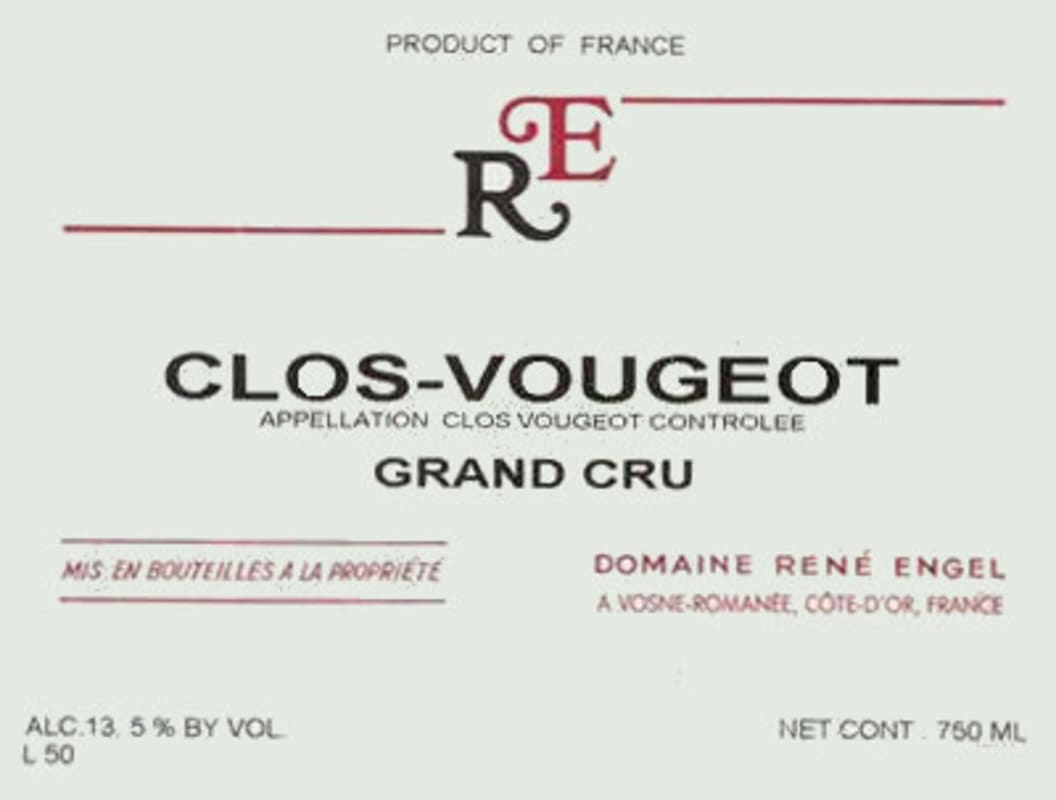 Domaine d'Eugenie Clos-Vougeot Grand Cru 2003 Front Label