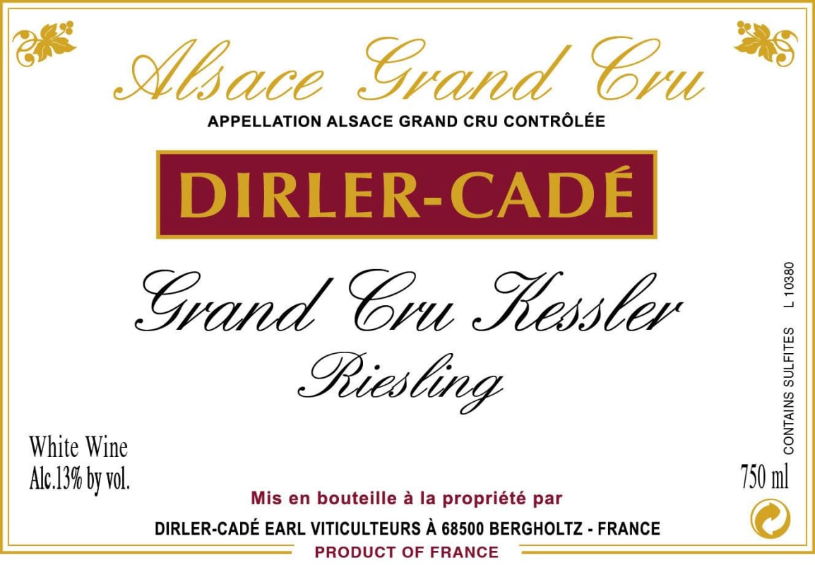 Domaine Dirler-Cade Kessler Riesling 2012 Front Label