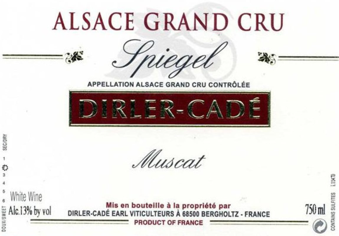 Domaine Dirler-Cade Spiegel Muscat 2014 Front Label