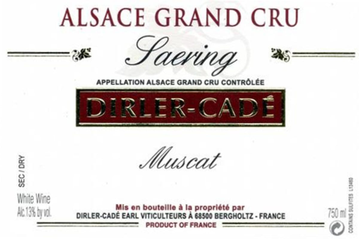 Domaine Dirler-Cade Saering Muscat 2014 Front Label