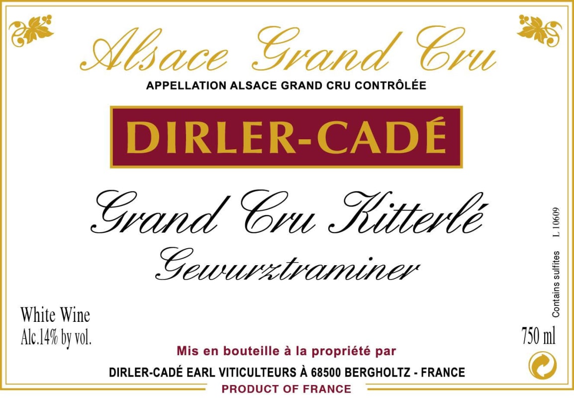 Domaine Dirler-Cade Kitterle Gewurztraminer 2012 Front Label