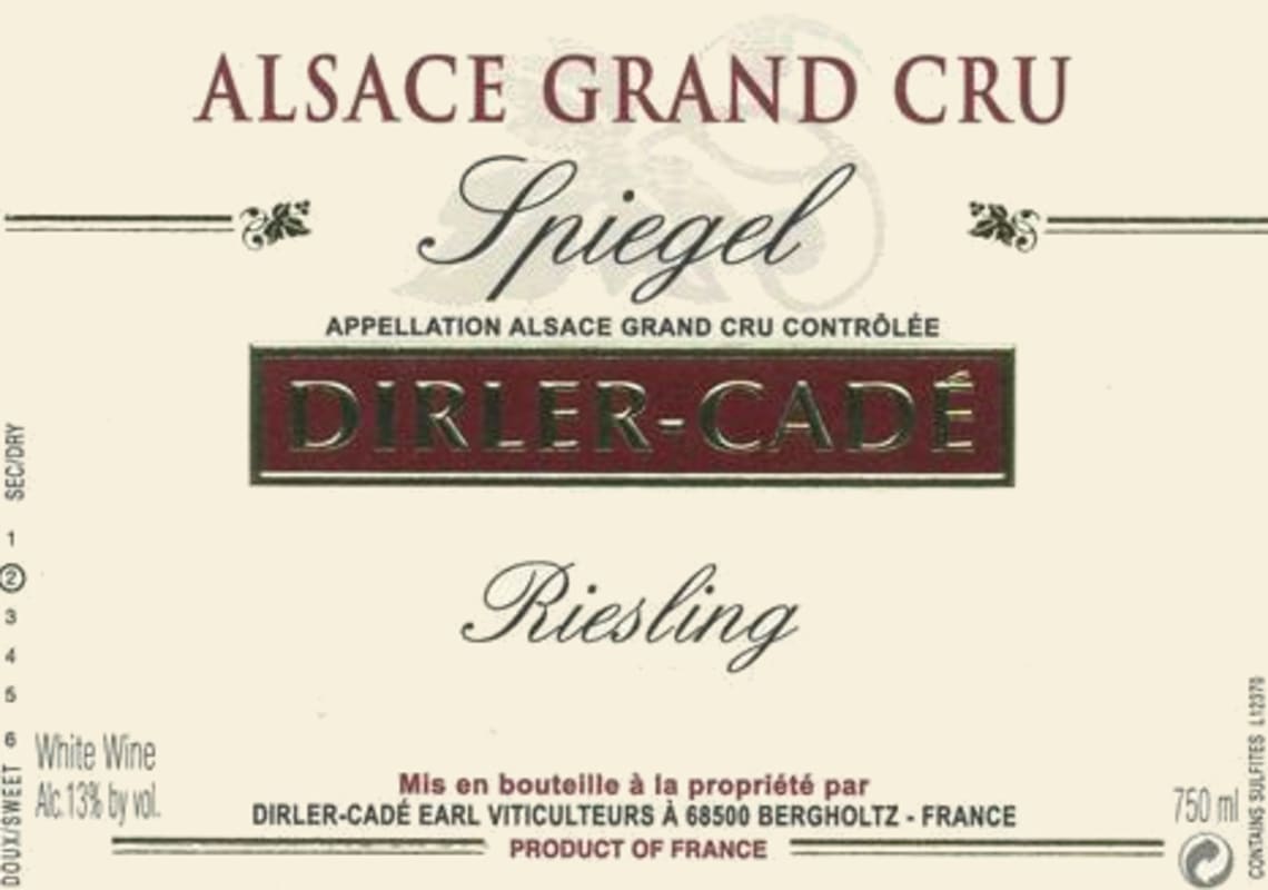 Domaine Dirler-Cade Spiegel Riesling 2014 Front Label