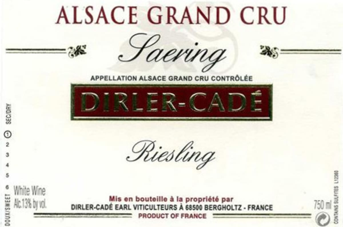 Domaine Dirler-Cade Saering Riesling 2013 Front Label