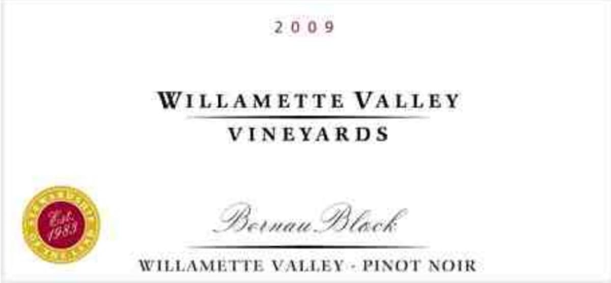 Willamette Valley Vineyards Bernau Block Pinot Noir 2009 Front Label