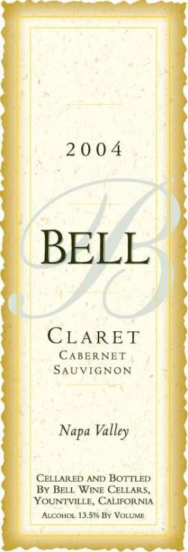 Bell Wine Cellars Claret Cabernet Sauvignon 2004 Front Label