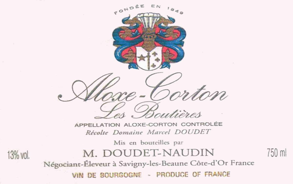 Domaine Doudet-Naudin Aloxe-Corton Les Boutieres 2002 Front Label