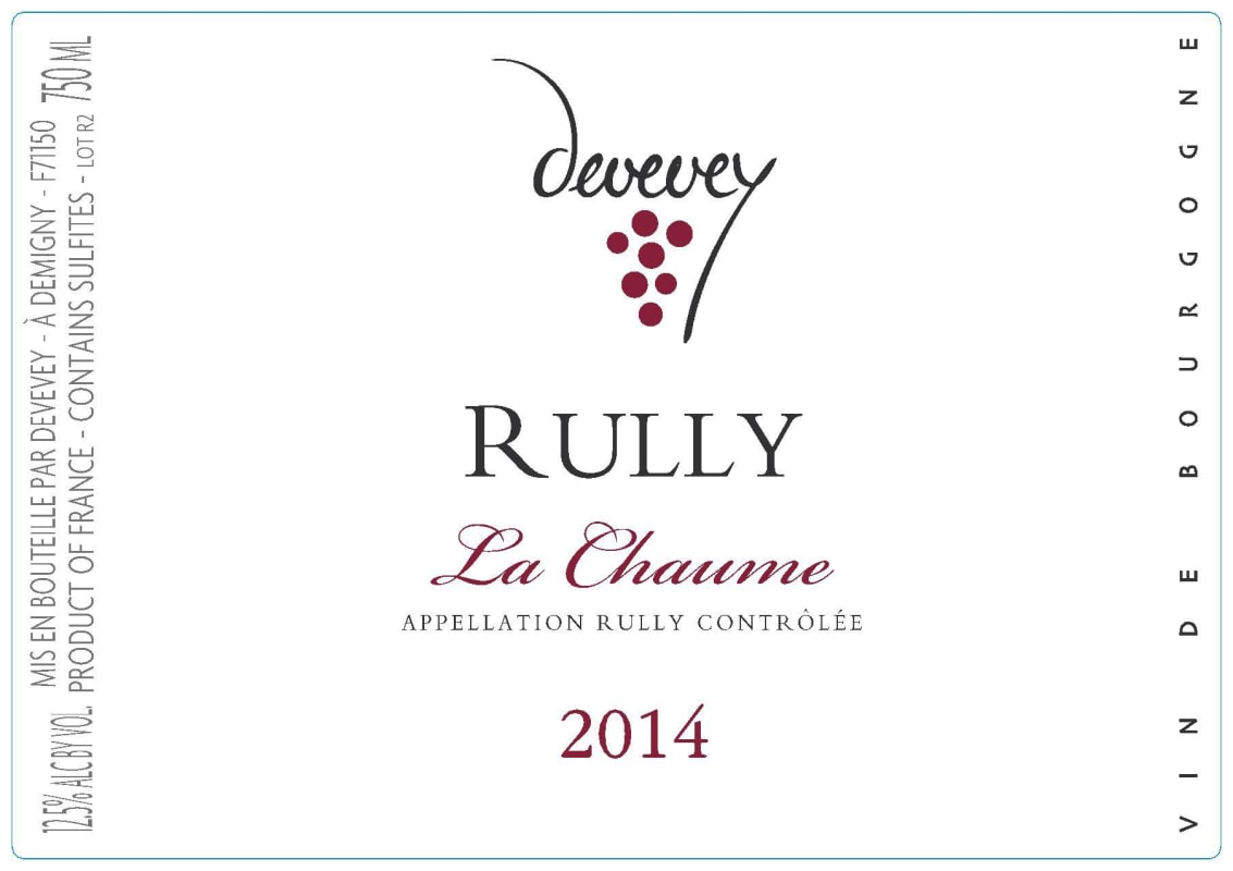 Domaine Du Bois Guillaume Rully La Chaume Rouge 2014 Front Label