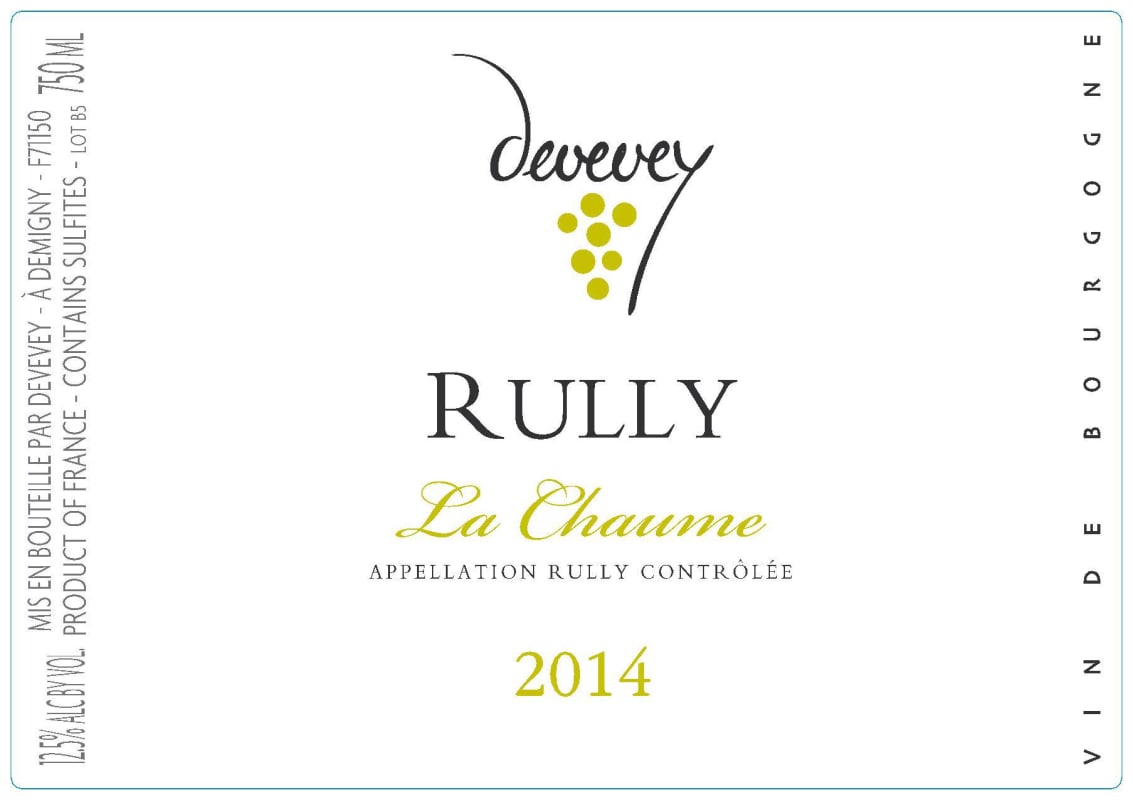 Domaine Du Bois Guillaume Rully La Chaume Blanc 2014 Front Label