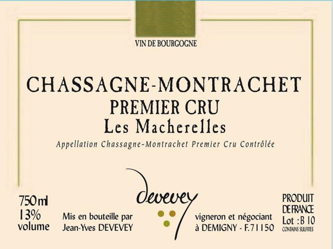 Domaine Du Bois Guillaume Chassagne-Montrachet es Macherelles Premier Cru 2011 Front Label