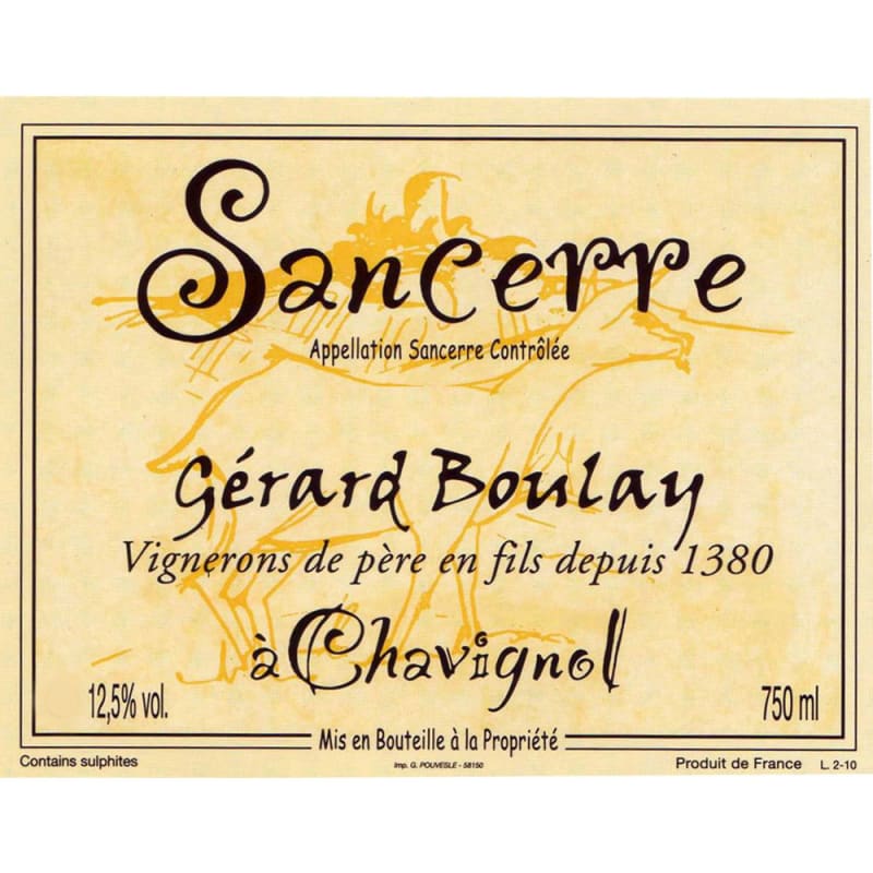 Gerard Boulay Sancerre Chavignol Tradition 2016 Front Label
