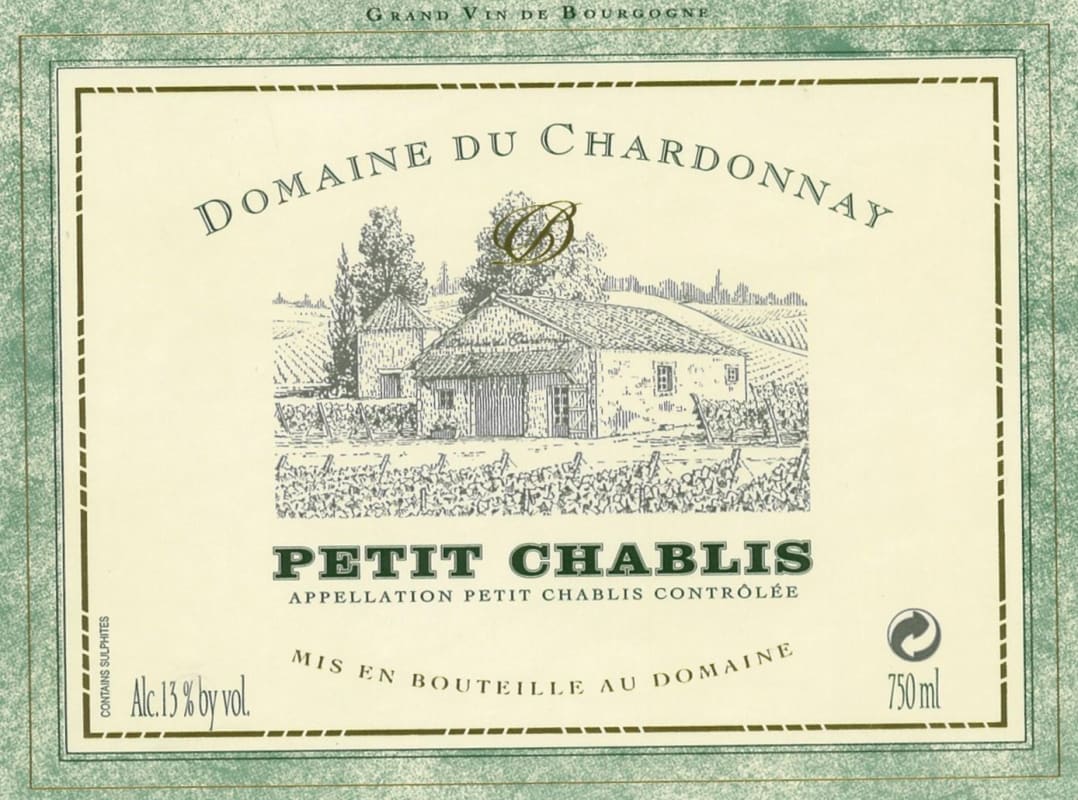 Domaine Du Chardonnay Petit Chablis 2010 Front Label