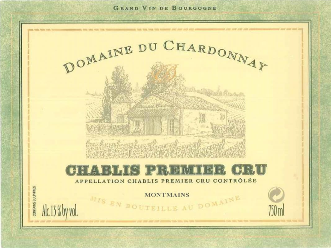 Domaine Du Chardonnay Chablis Montmains Premier Cru 2013 Front Label