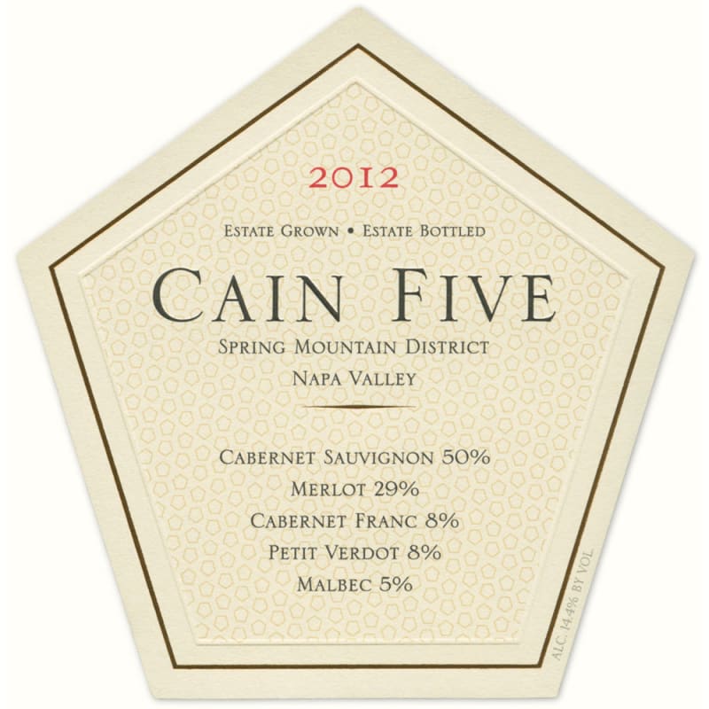 Cain Five 2012 Front Label