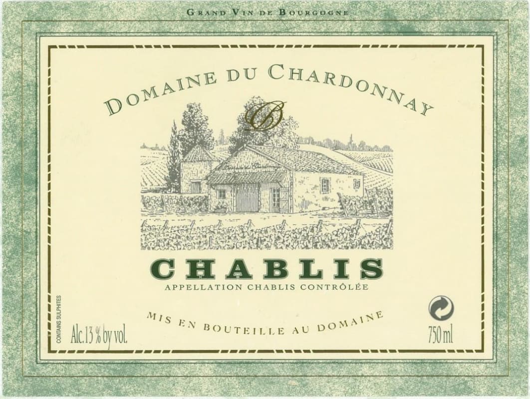 Domaine Du Chardonnay Chablis 2012 Front Label