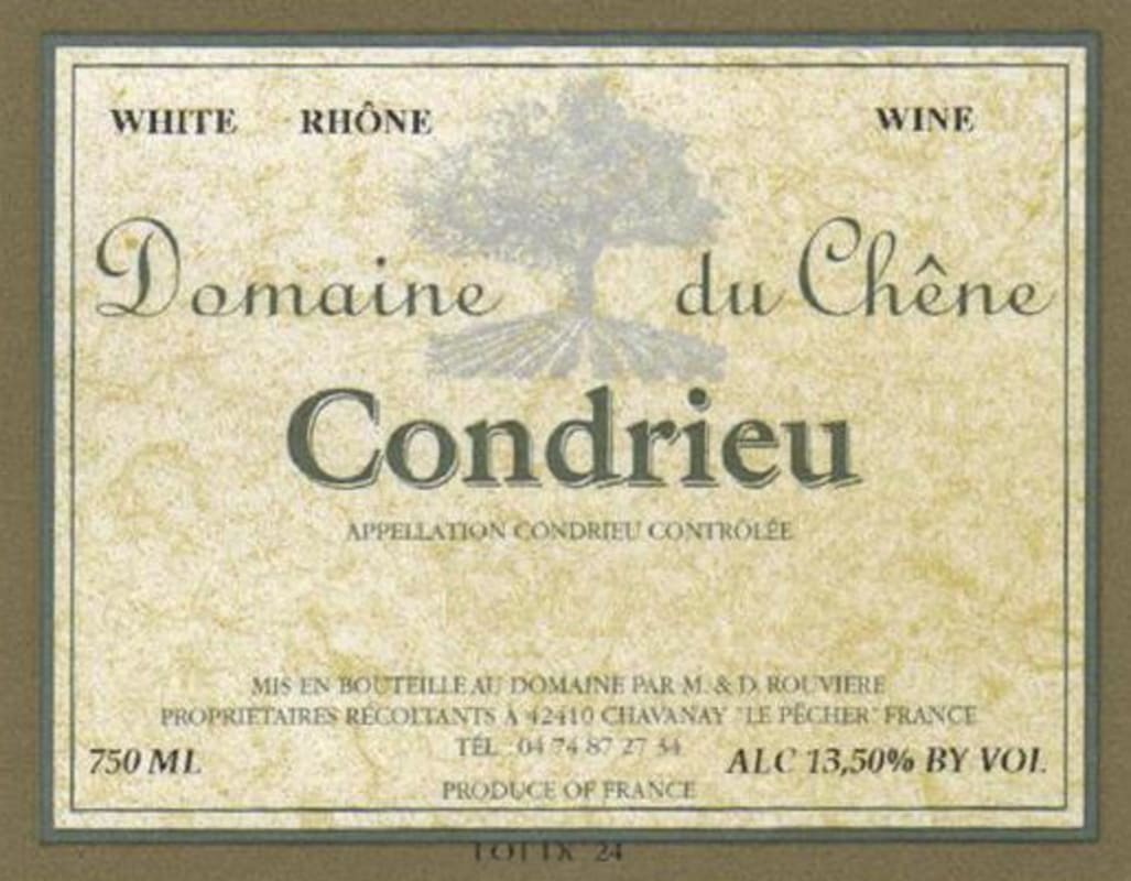 Domaine du Chene - Famille Rouviere Condrieu 2012 Front Label