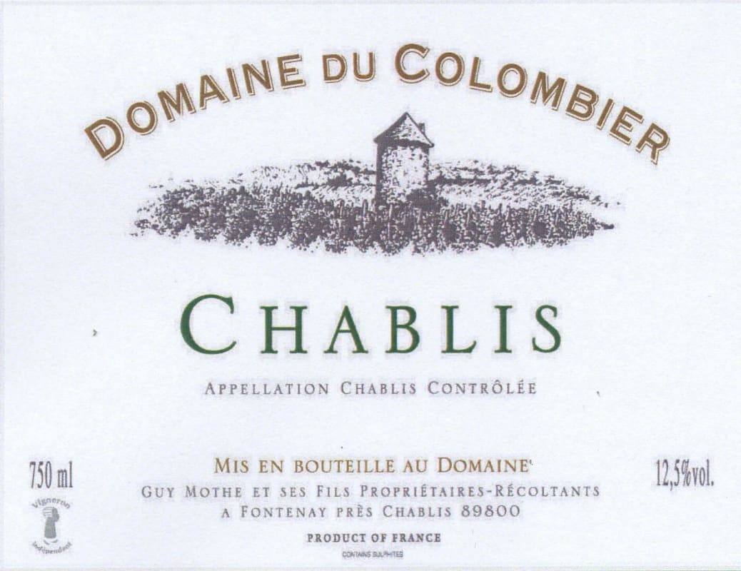 Domaine du Colombier Chablis 2009 Front Label