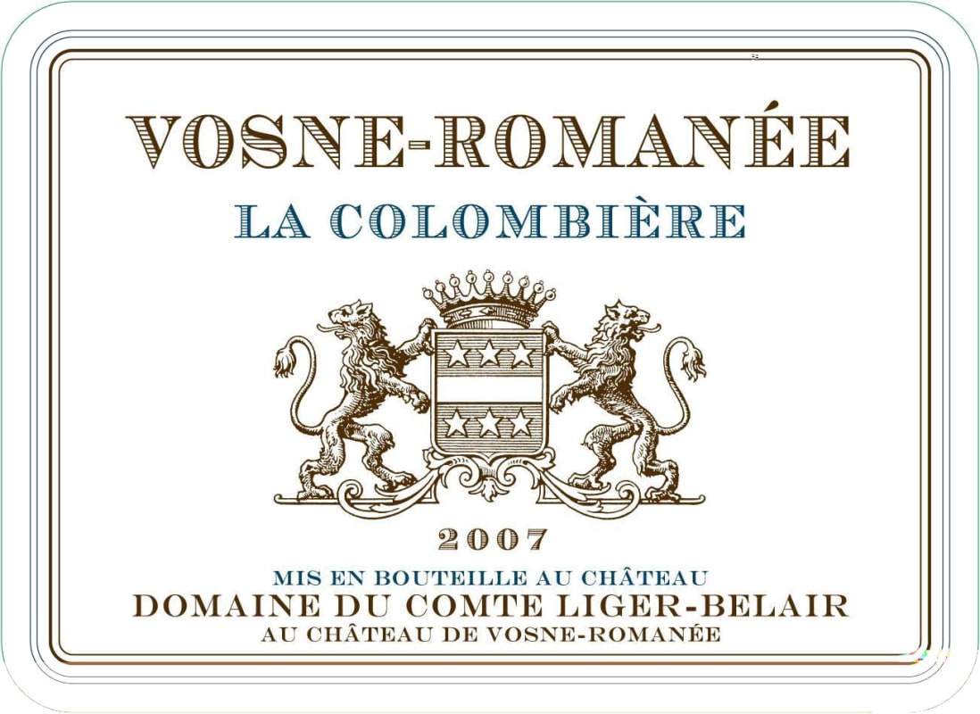 Domaine du Comte Liger-Belair Vosne-Romanee La Colombiere 2007 Front Label