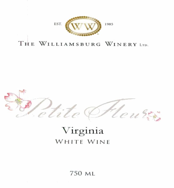 Williamsburg Winery Petite Fleur 2015 Front Label