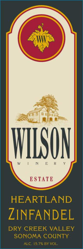 Wilson Winery Heartland Zinfandel 2012 Front Label