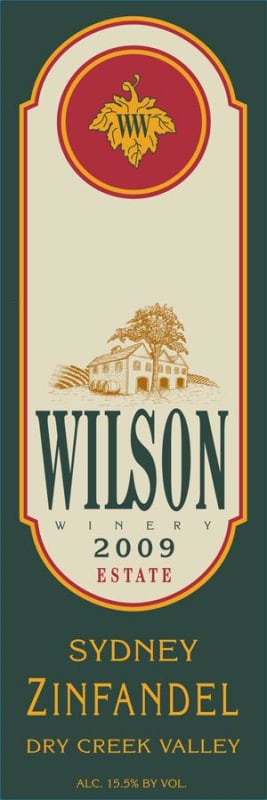 Wilson Winery Sydney Zinfandel 2009 Front Label