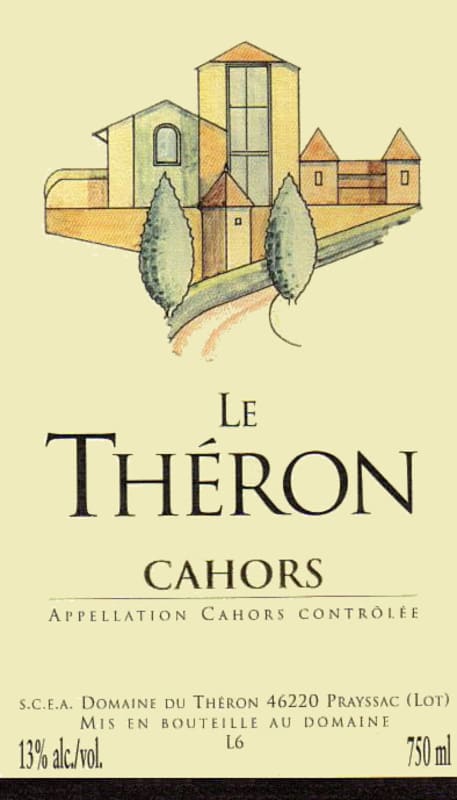 Domaine du Theron Cahors Le Theron 2002 Front Label