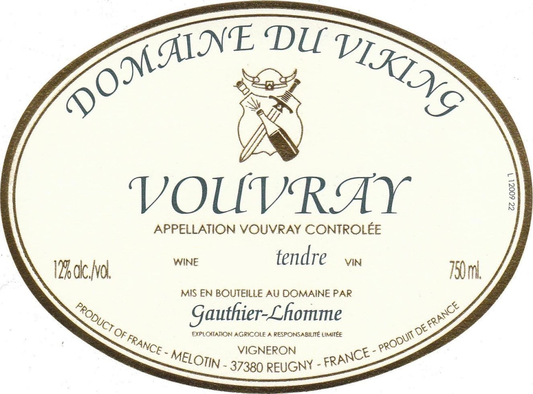 Domaine du Viking Vouvray Tendre 2013 Front Label