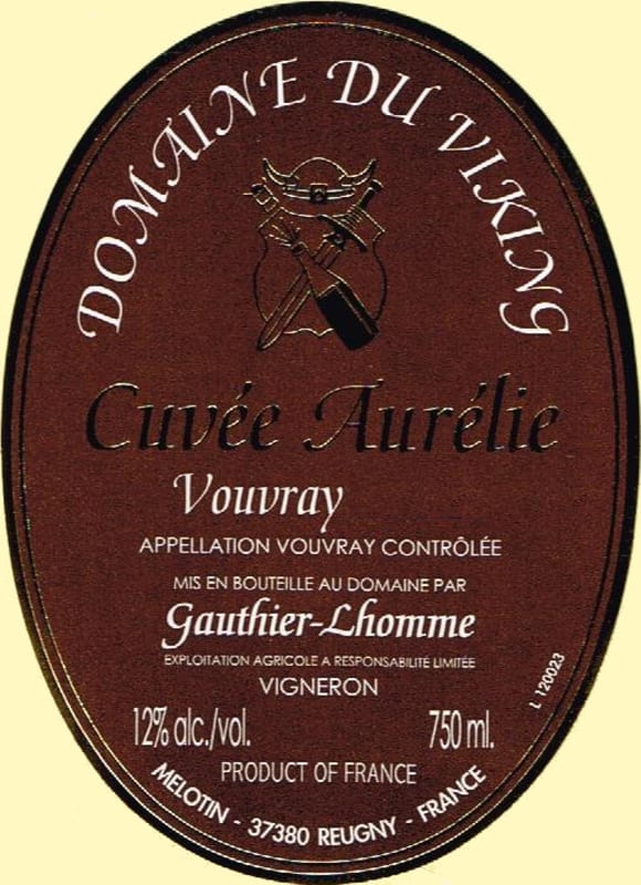 Domaine du Viking Vouvray Cuvee Aurelie 2011 Front Label