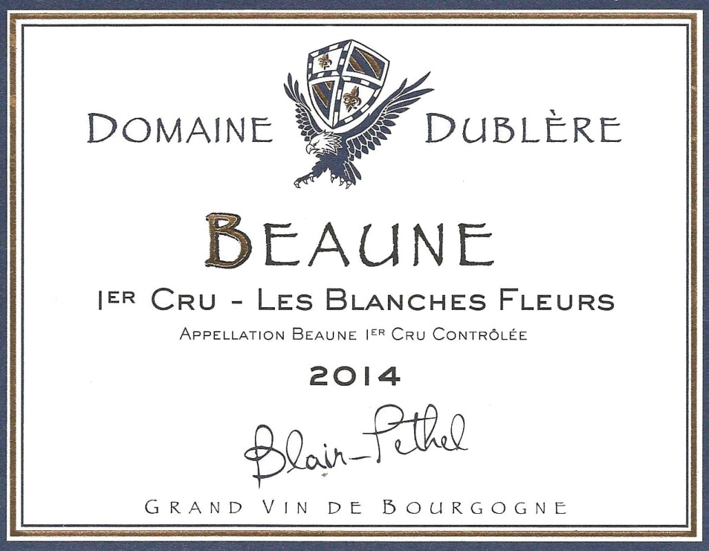 Domaine Dublere Beaune Les Blanches Fleurs Premier Cru 2014 Front Label
