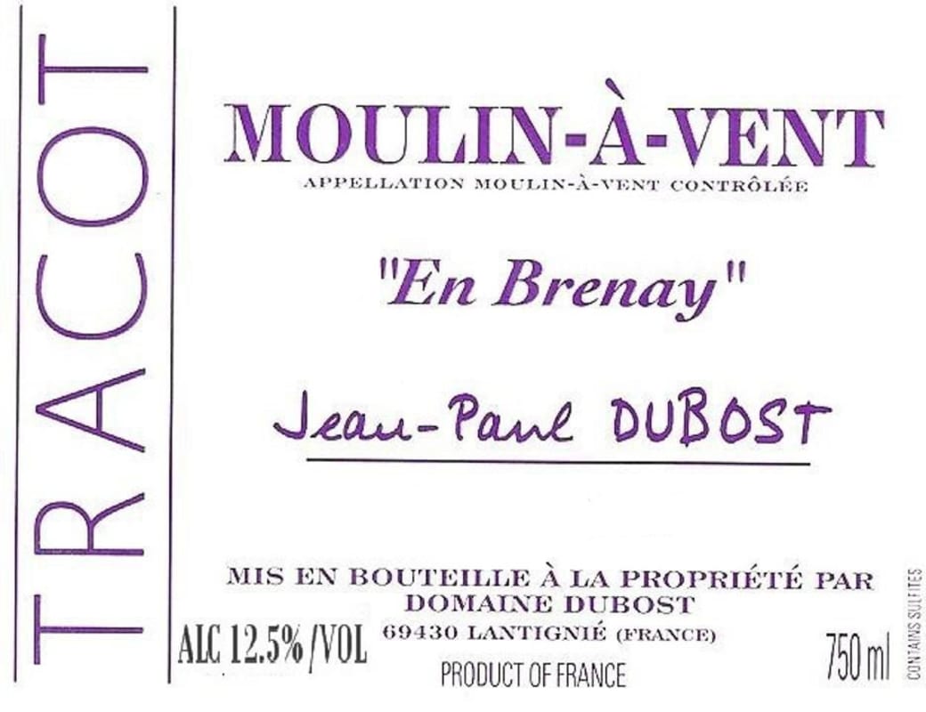 Domaine Dubost Moulin-a-Vent En Brenay 2014 Front Label