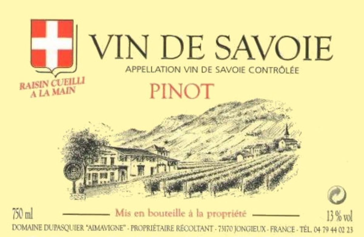Domaine Dupasquier Vin de Savoie Pinot Noir 2011 Front Label