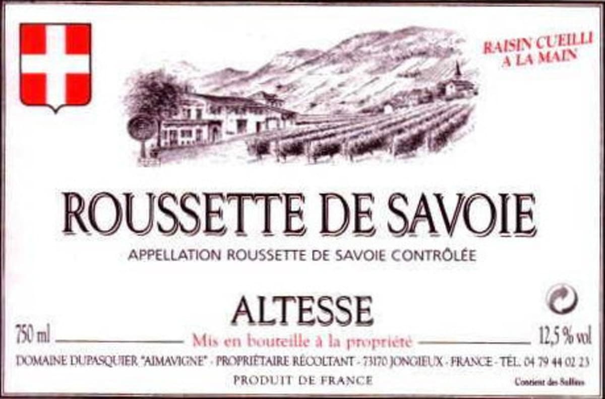 Domaine Dupasquier Roussette de Savoie 2010 Front Label