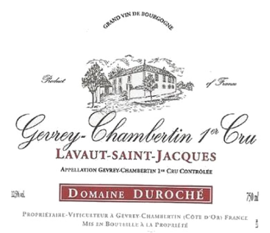 Domaine Duroche Gevrey-Chambertin Lavaut Saint Jacques Premier Cru 2014 Front Label