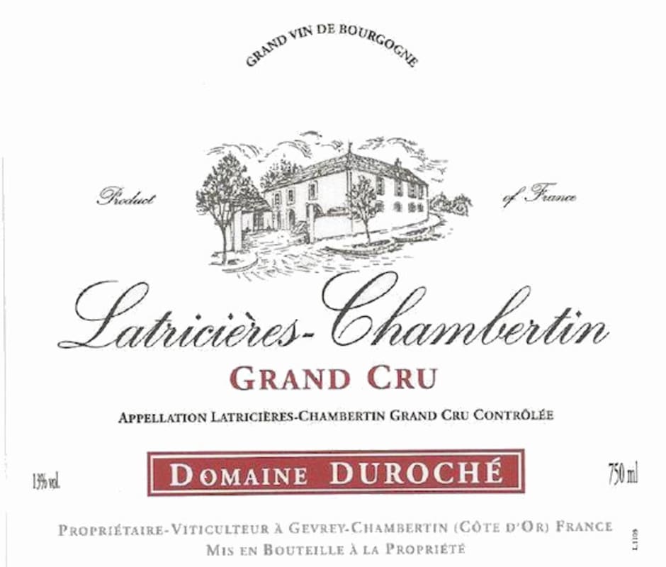Domaine Duroche Latricieres-Chambertin Grand Cru 2014 Front Label