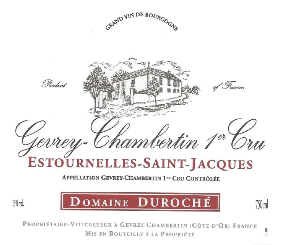 Domaine Duroche Gevrey-Chambertin Estournelles-Saint-Jacques Premier Cru 2012 Front Label
