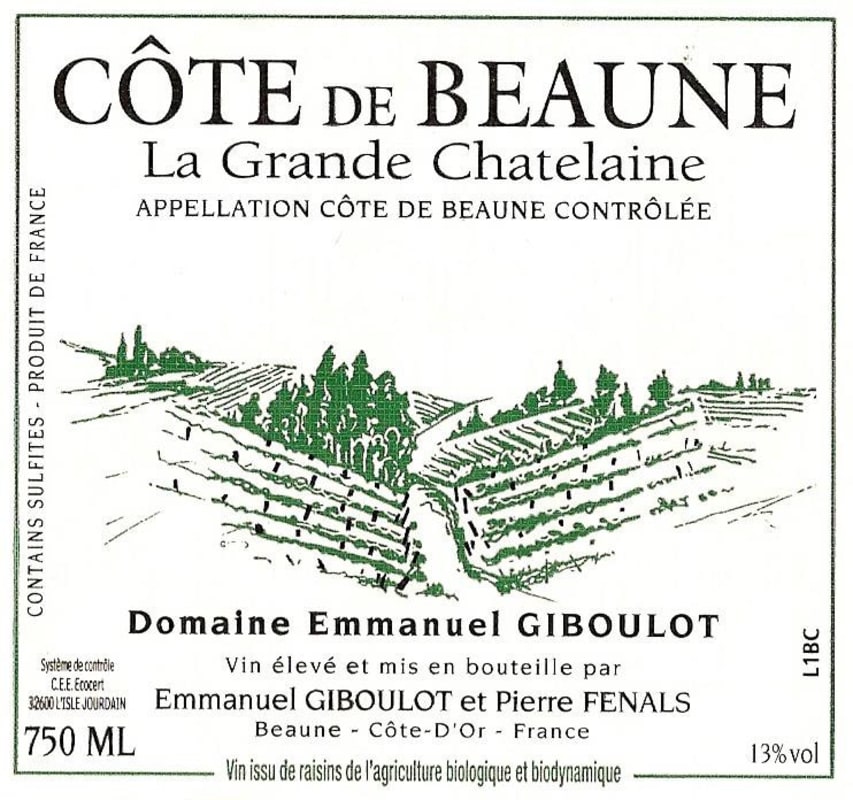 Emmanuel Giboulot La Grande Chatelaine 2011 Front Label