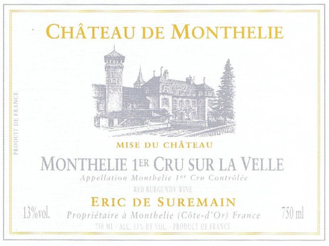 Eric de Suremain Monthelie Sur la Velle Premier CRU 2012 Front Label