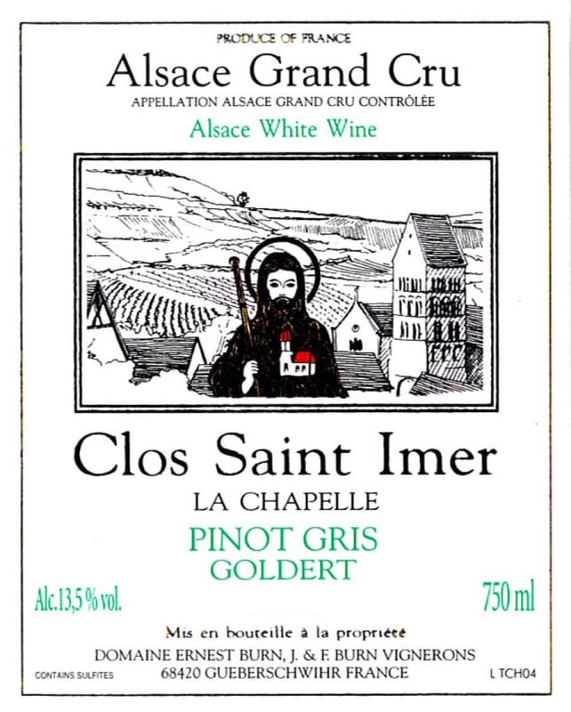 Dom. Ernest Burn Alsace Clos Saint Imer La Chapelle Goldert Grand Cru Pinot Gris 2010 Front Label